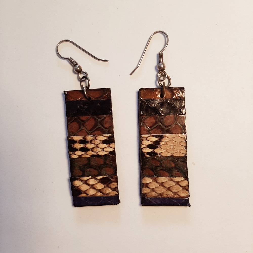 Quebec Artisan Snakeskin Drop Earrings